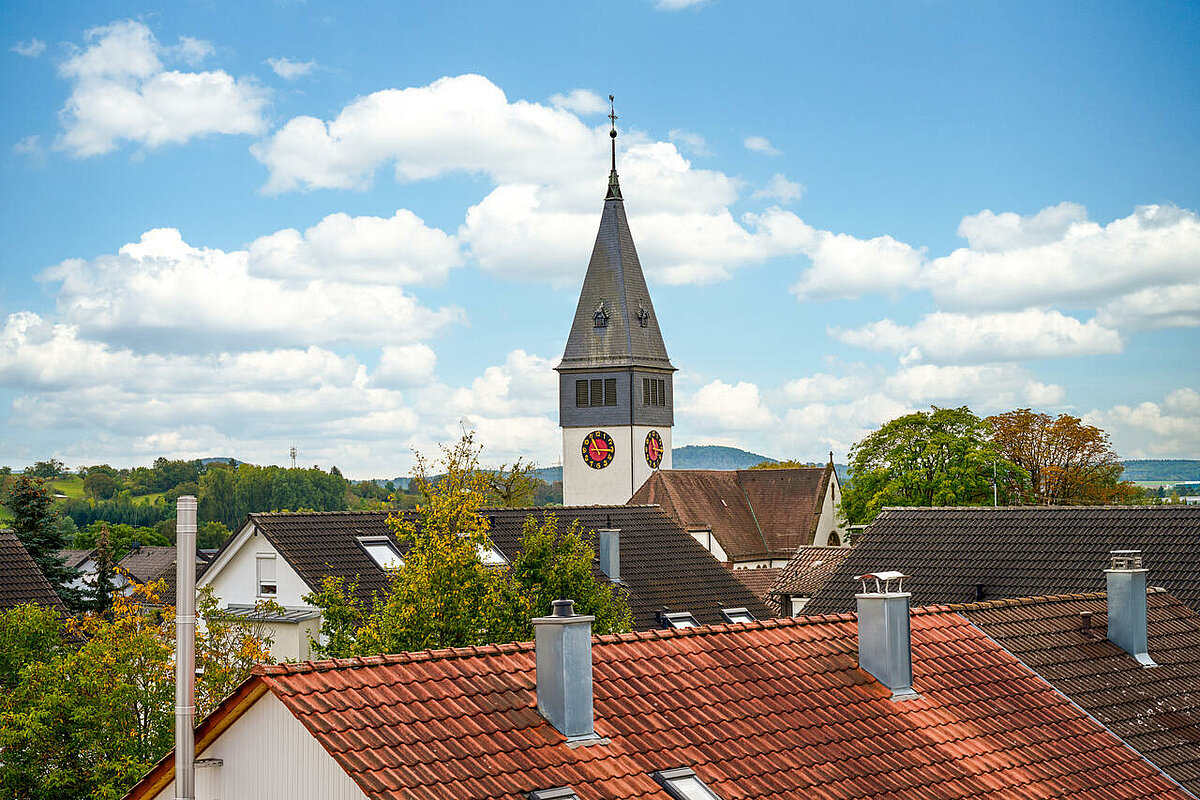 Aussicht auf eine Kirche in Untergruppenbach