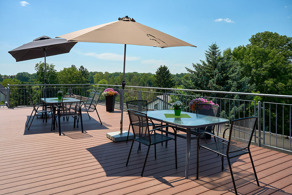 Dachterrasse im Seniorenheim Zwenkau